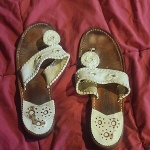Jack Rogers White Leather Sandals